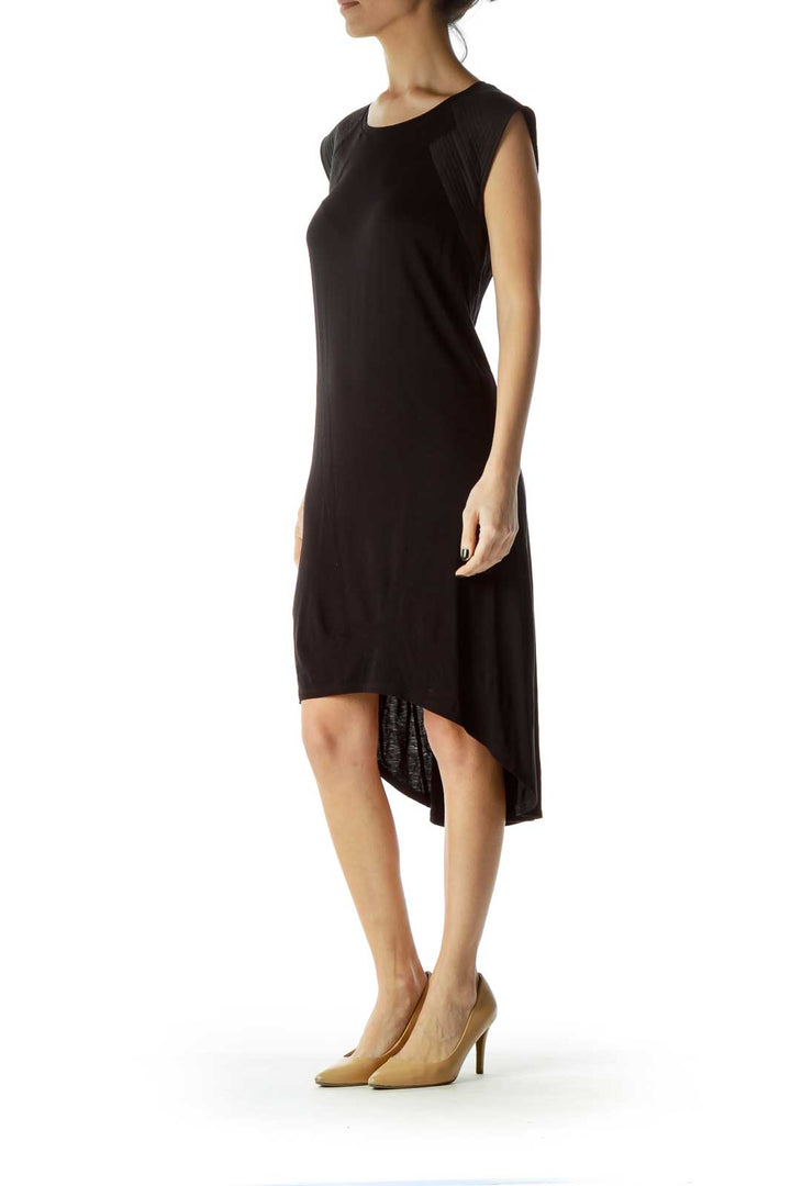 Black High-Low Jersey Dress