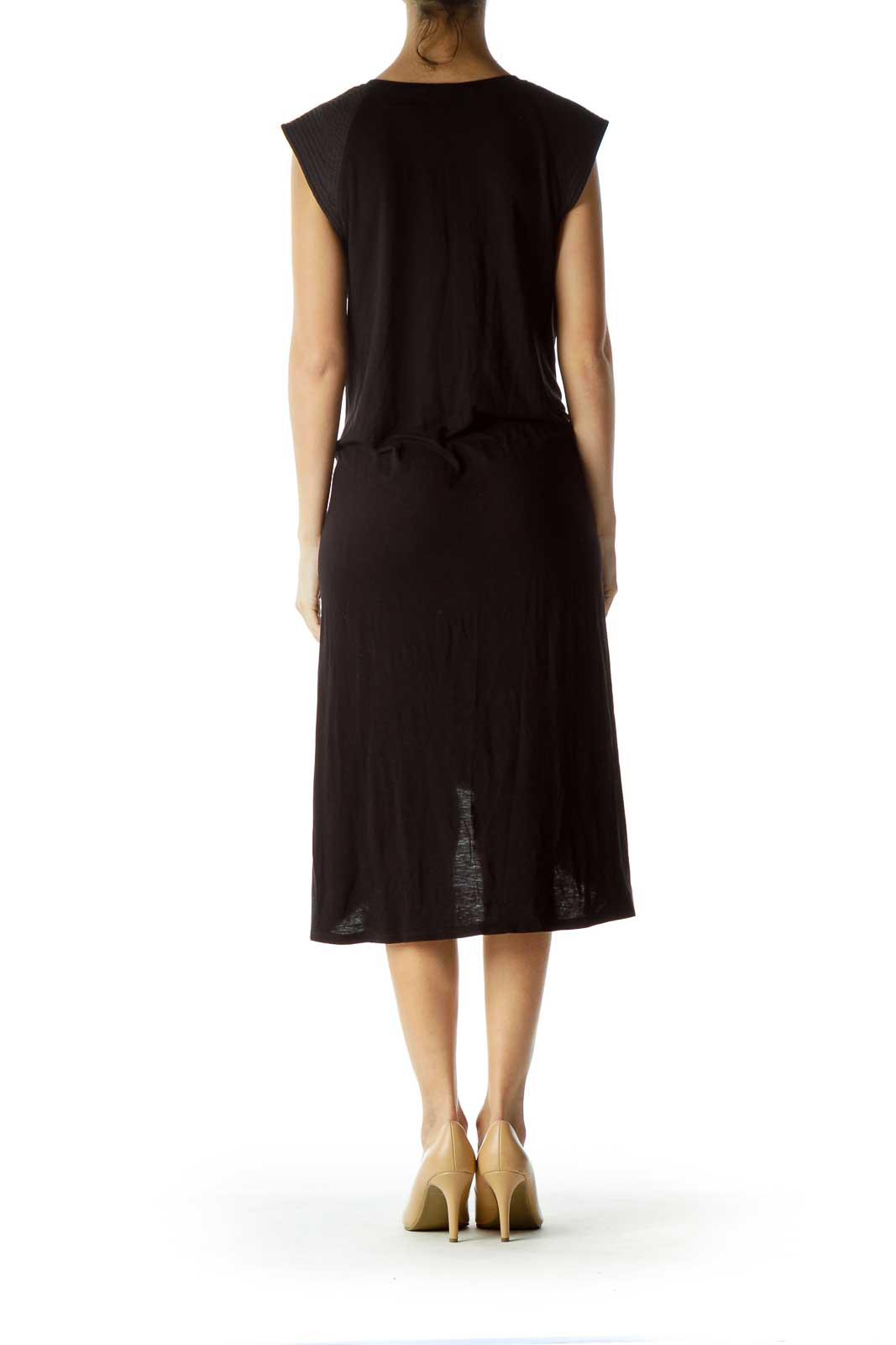 Black High-Low Jersey Dress