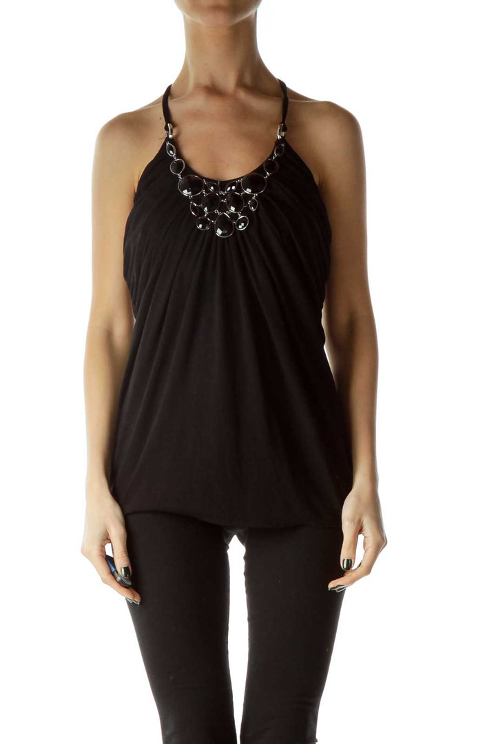 Black Beaded Halter