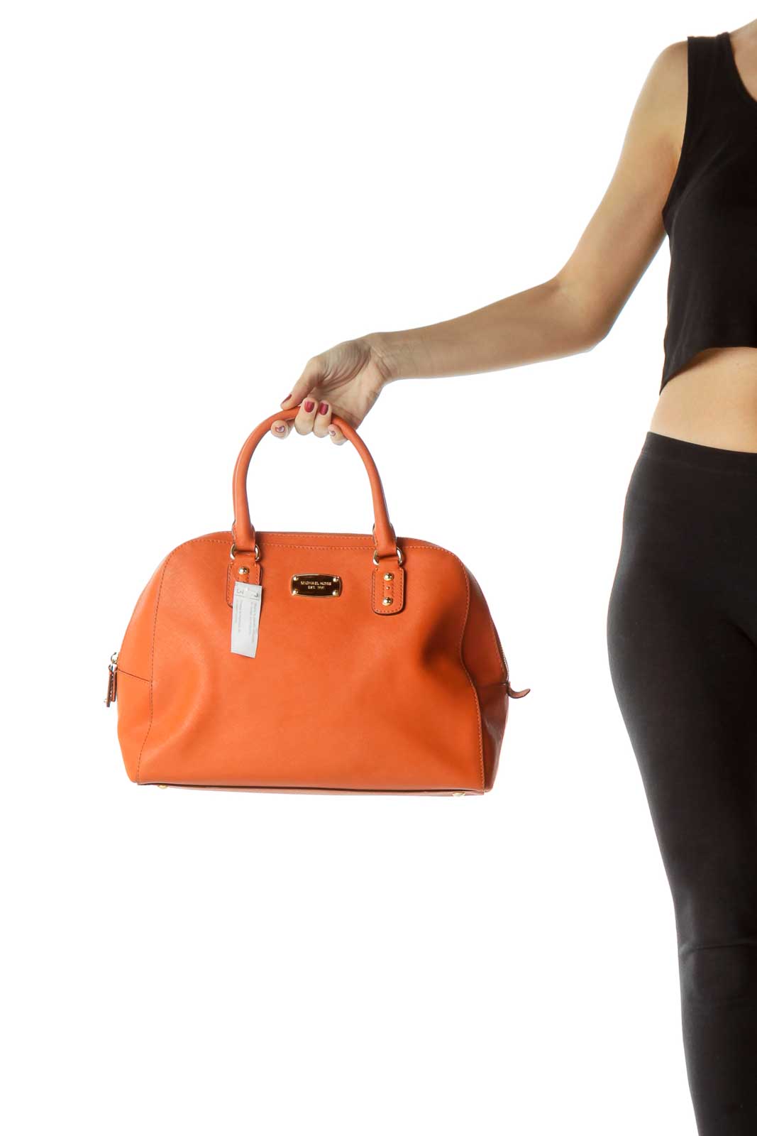 Orange Double Handle Large Satchel