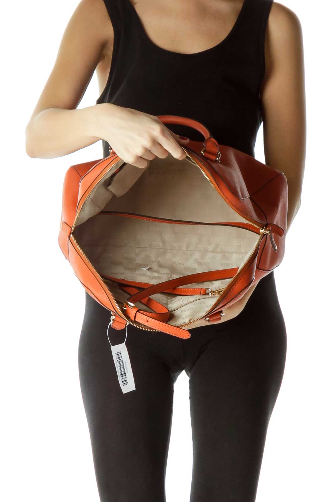 Orange Double Handle Large Satchel