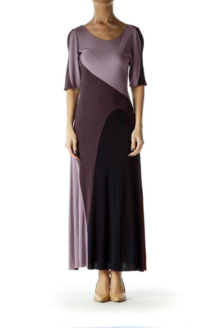 Purple Patchwork Maxi Dress