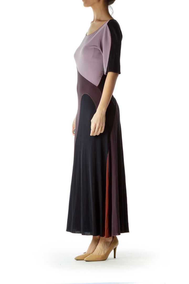 Purple Patchwork Maxi Dress