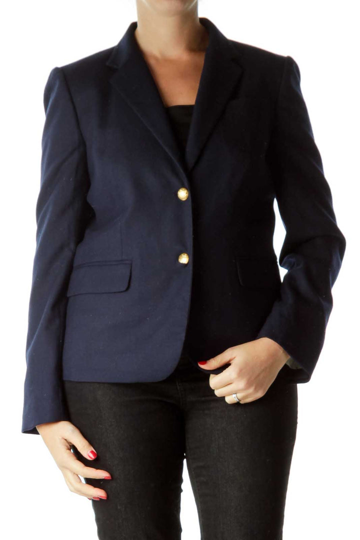 Navy Gold Buttoned Blazer