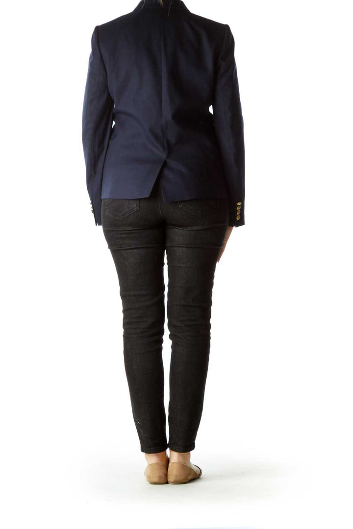 Navy Gold Buttoned Blazer