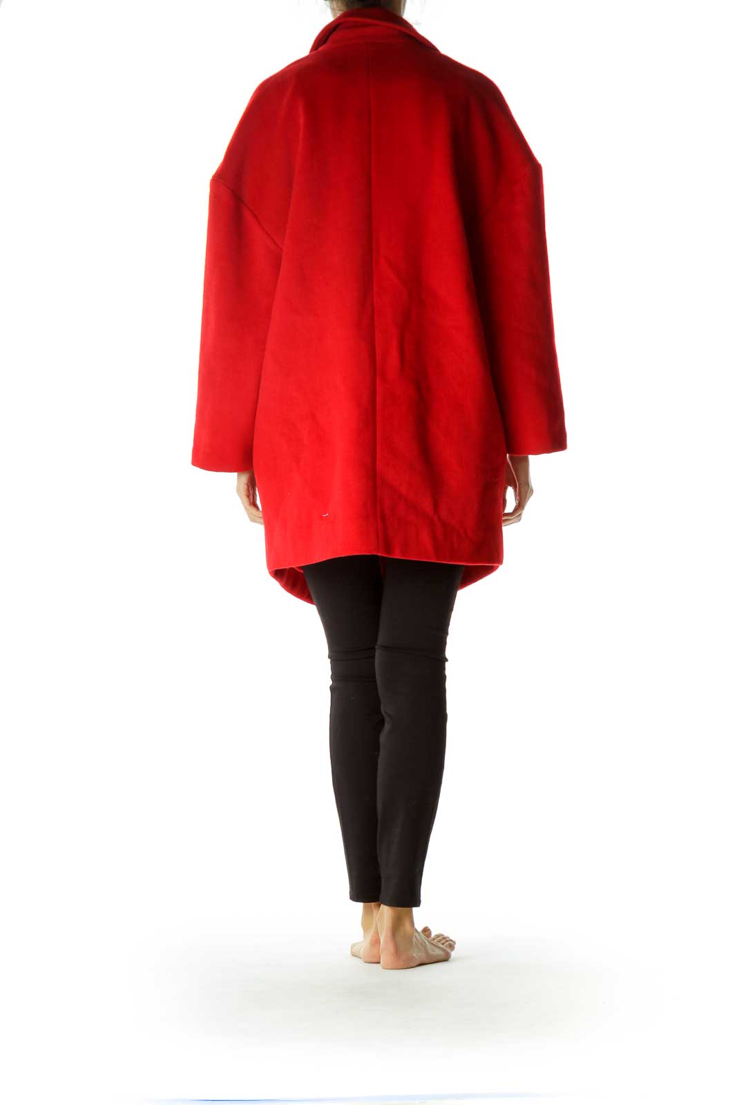 Red 3/4 Sleeve Double Collared Coat