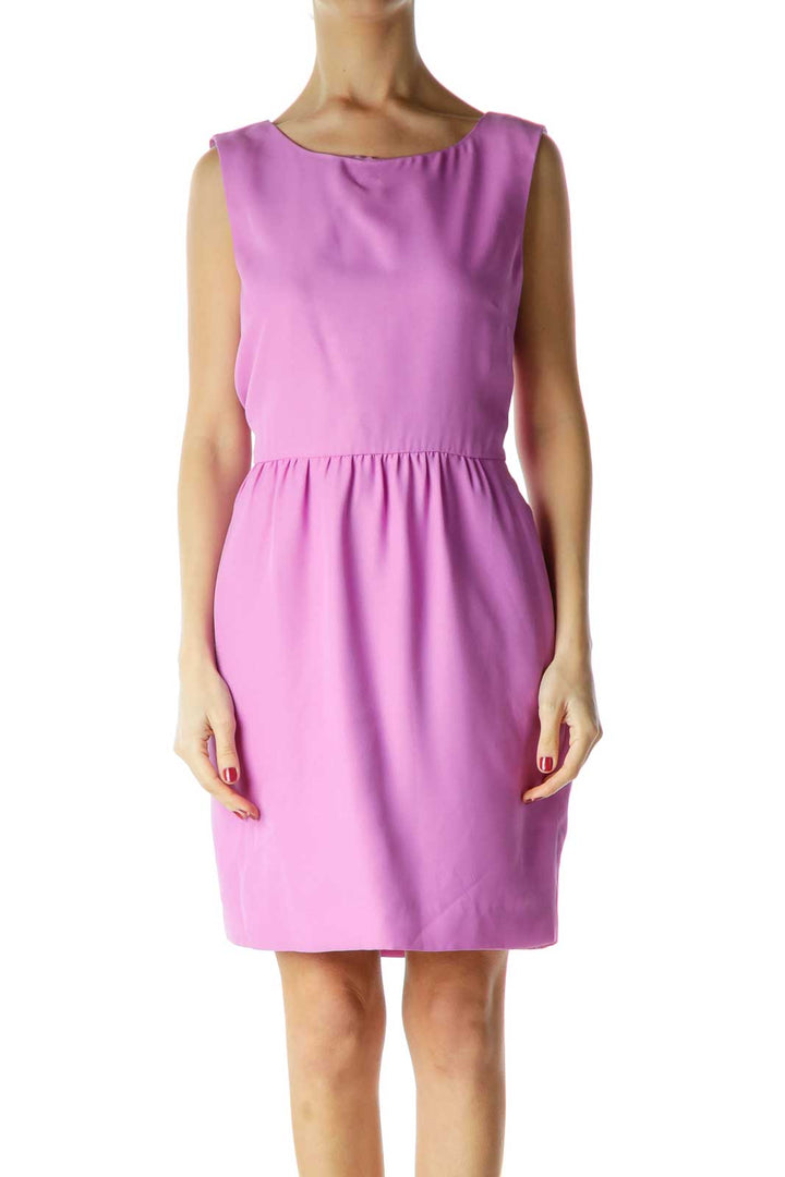 Purple Sleeveless Sheath Dress