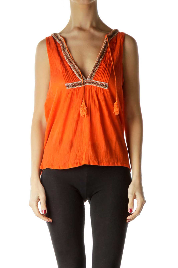 Orange Beaded Tank