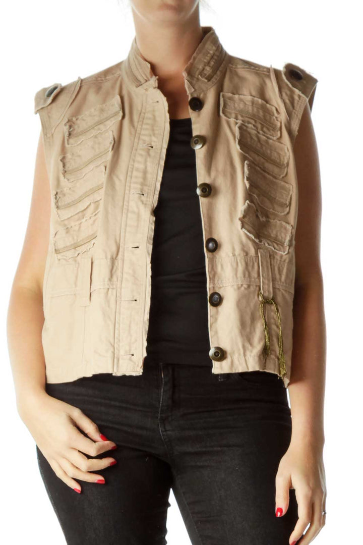 Beige Khaki Vest