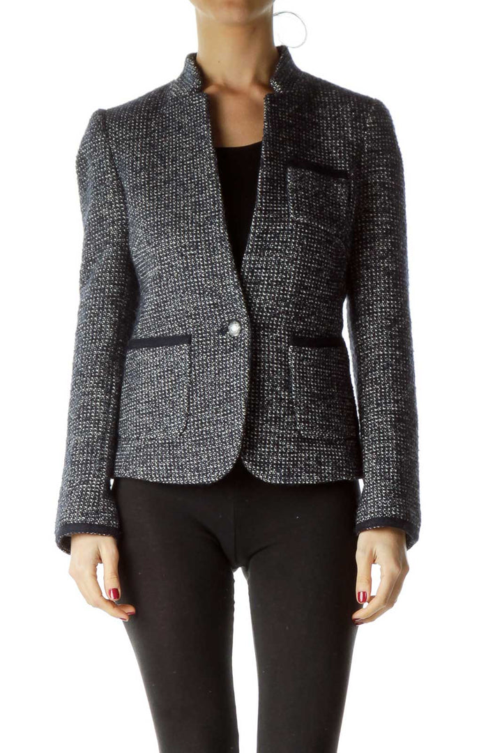 Navy White Tweed Jacket