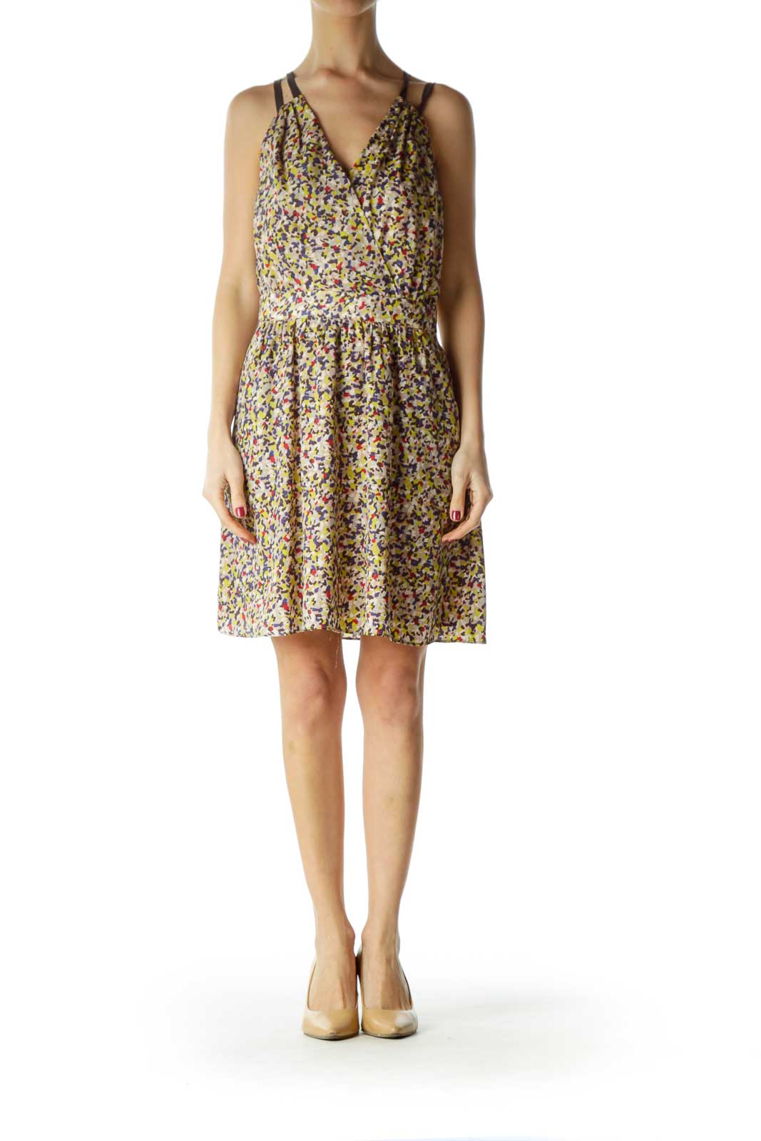 Multicolor Print Cocktail Dress