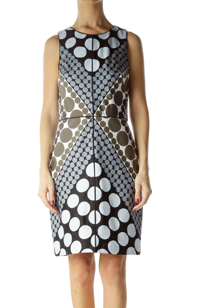 Multicolor Geometric Print Work Dress