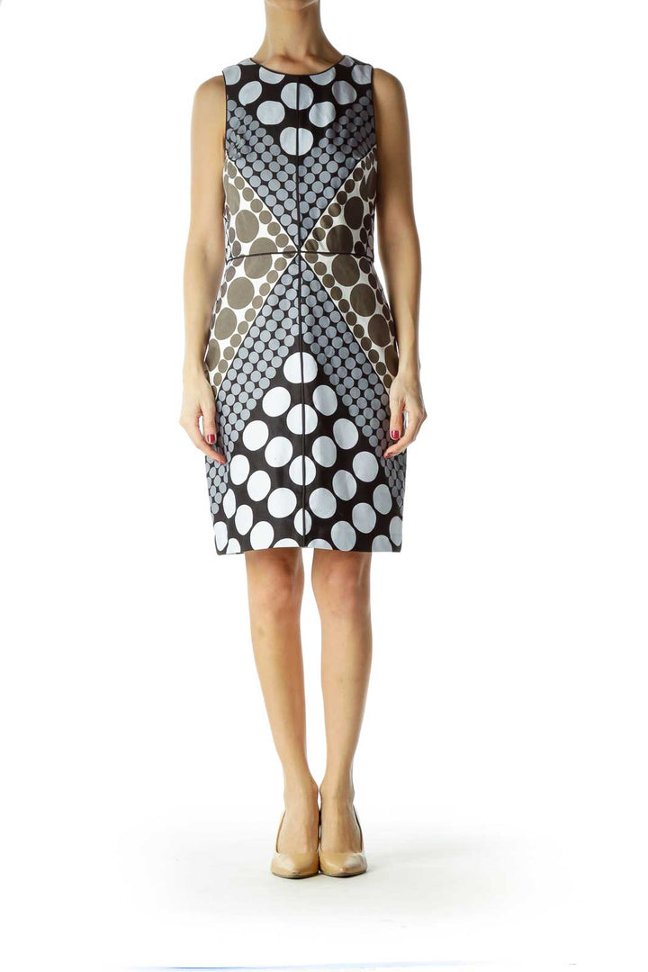 Multicolor Geometric Print Work Dress