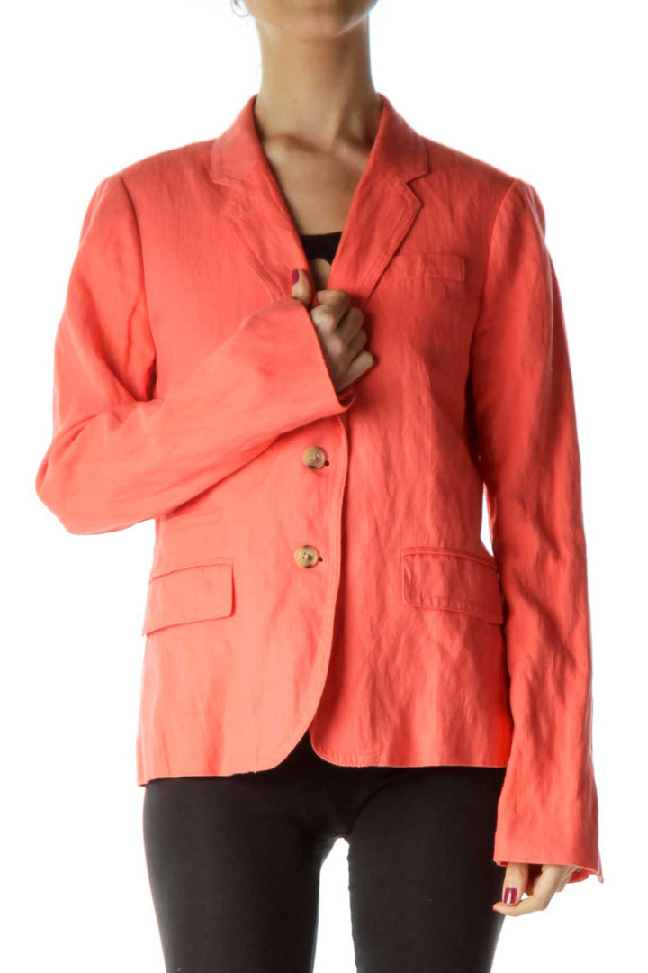 Orange Double Button Blazer