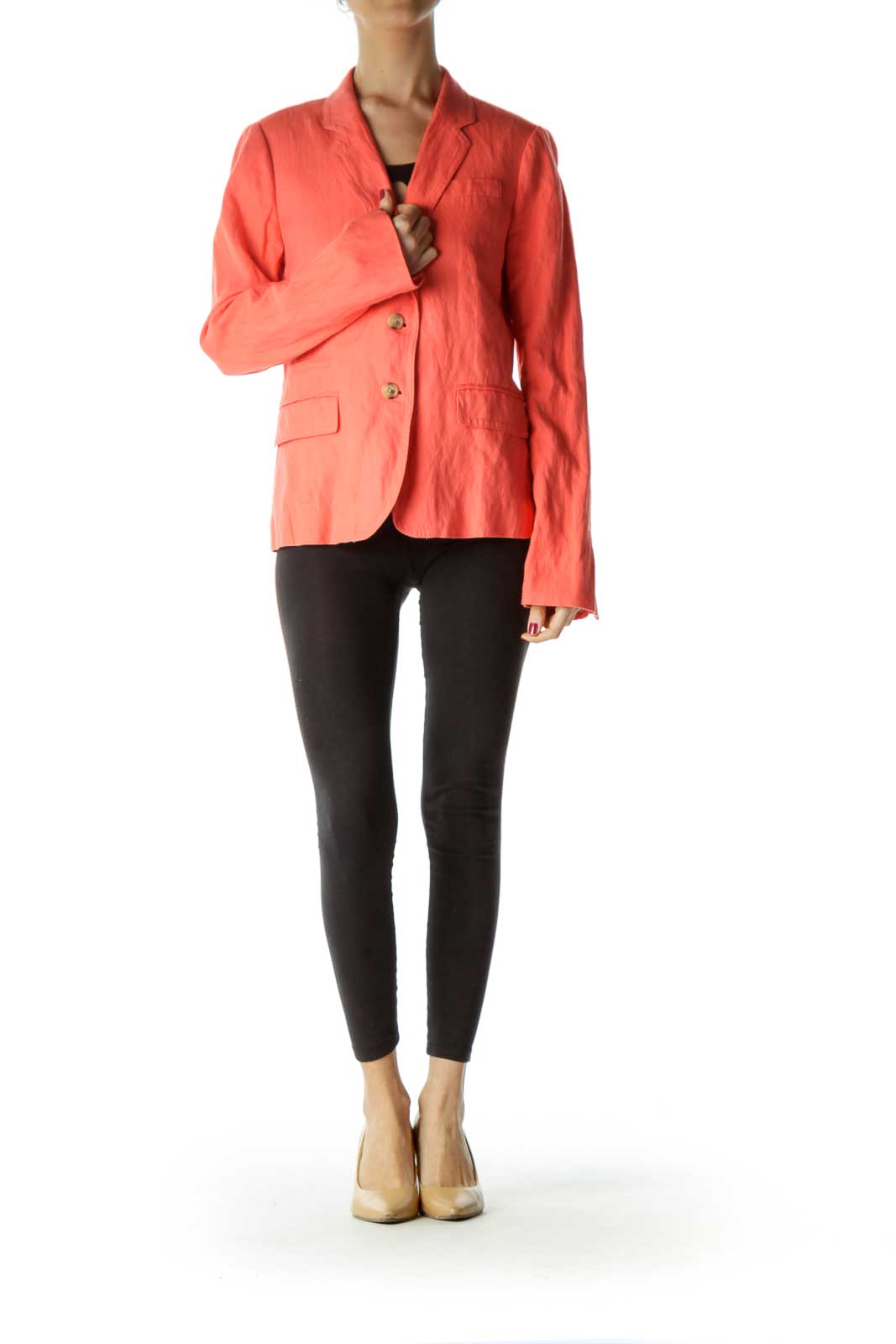 Orange Double Button Blazer