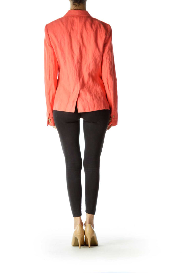 Orange Double Button Blazer