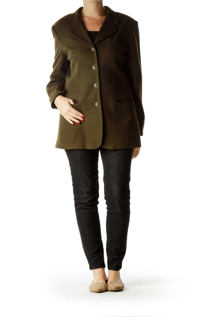 Army Green Virgin Wool Blazer