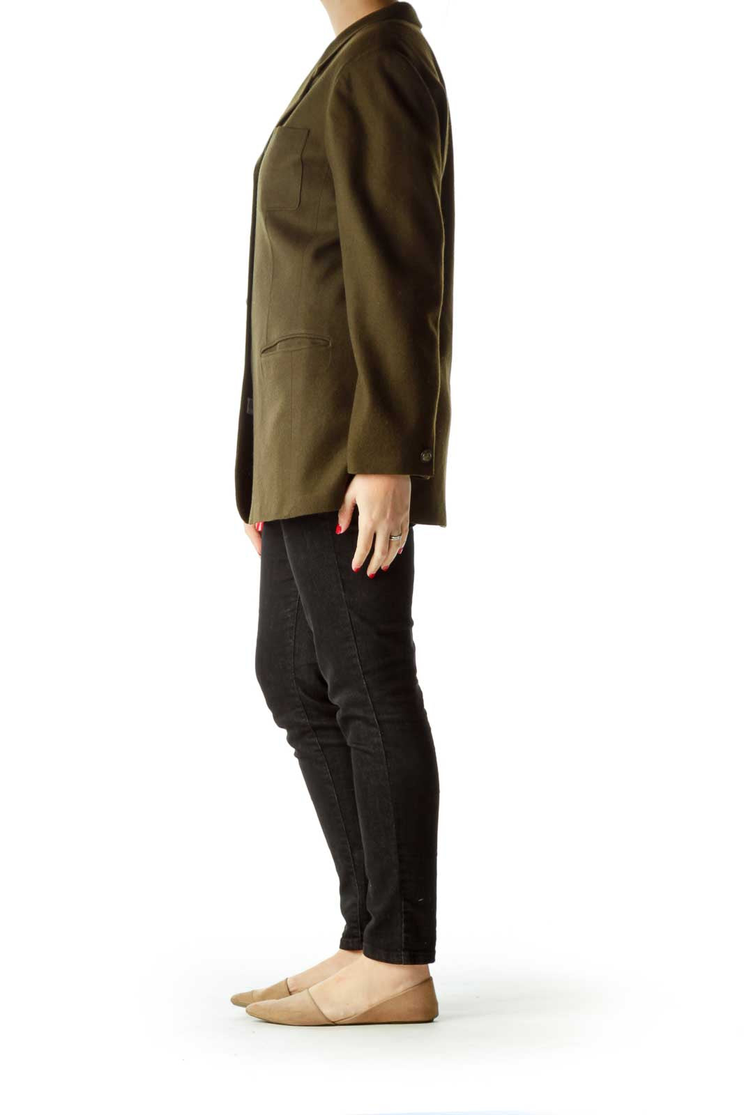 Army Green Virgin Wool Blazer