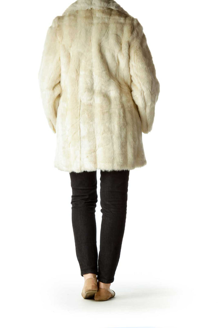 White Fur Single Breasted Coat