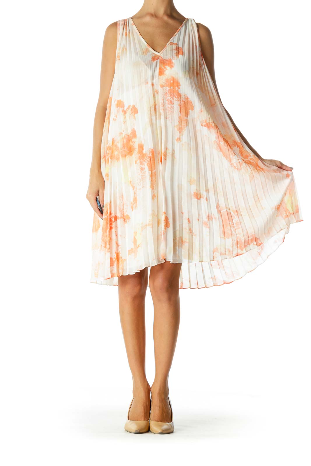 Orange Print Tent Dress