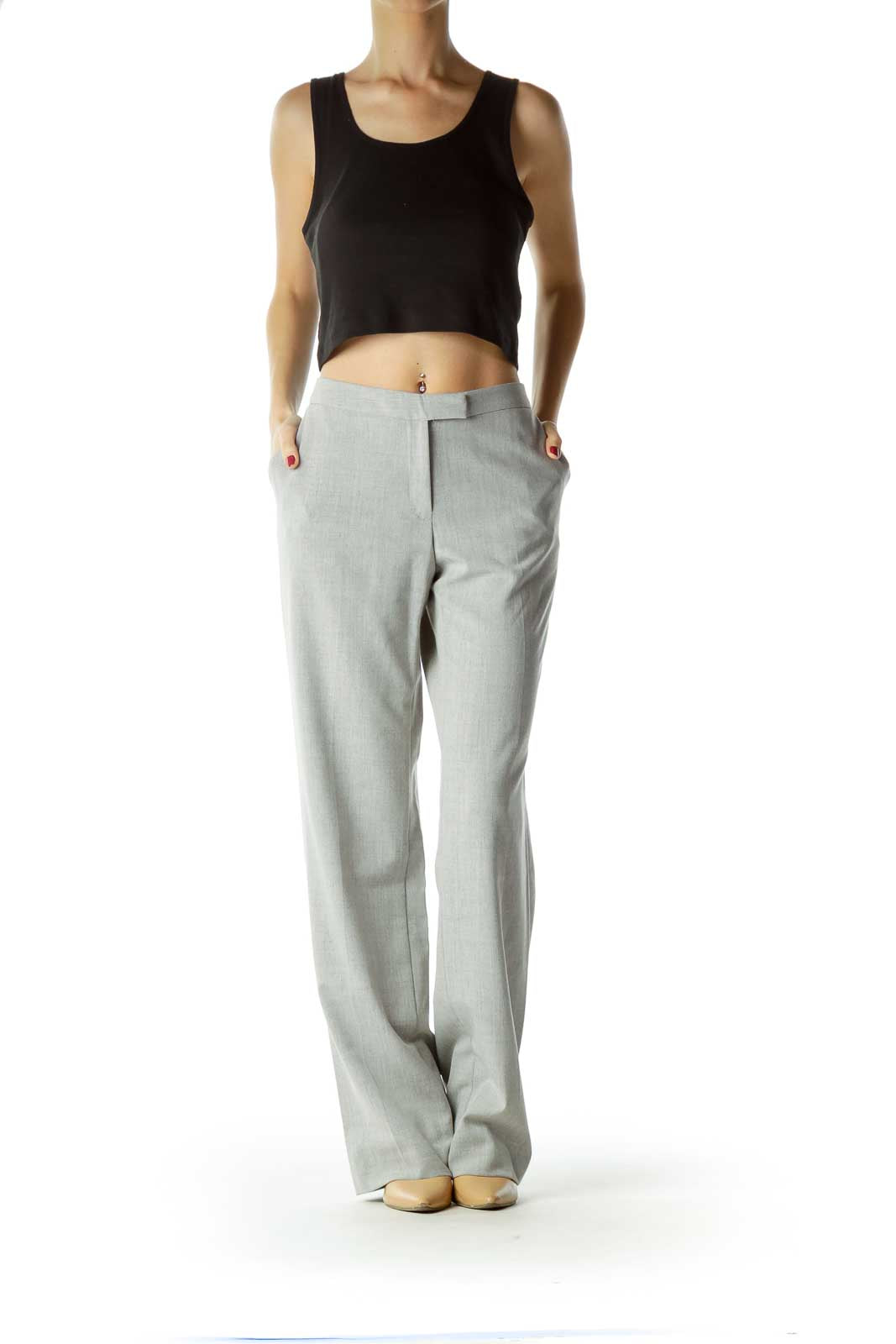 Gray Straight Leg Pants