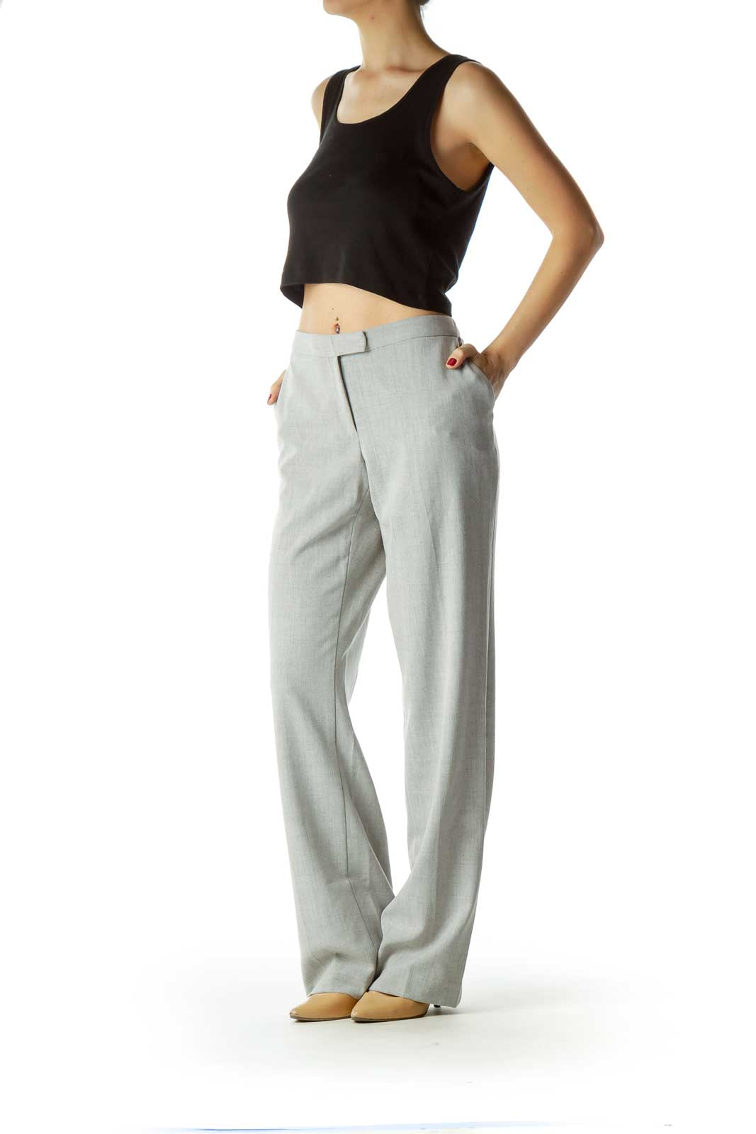 Gray Straight Leg Pants