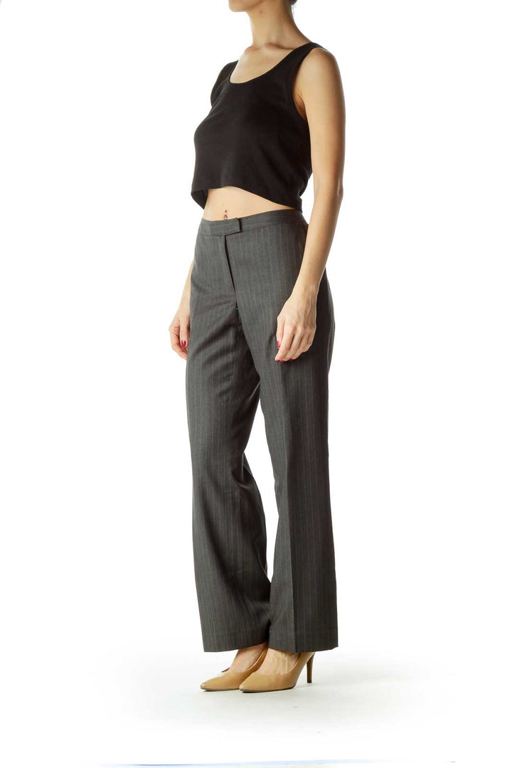 Gray Pocketed Straight Leg pants