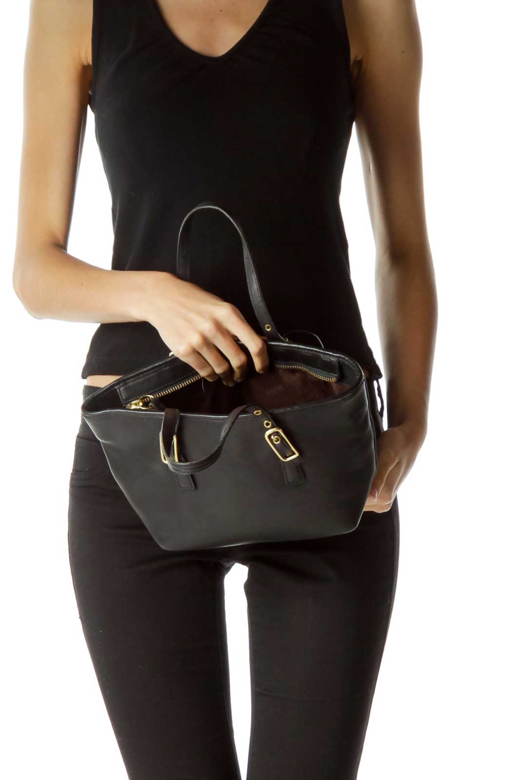 Black Mini Leather Tote