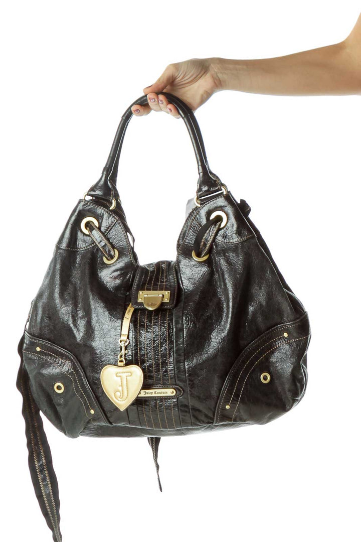 Black Patent Leather Shoulder Bag