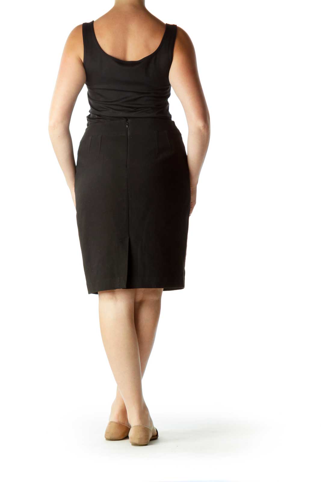 Black Pencil Skirt with Seam