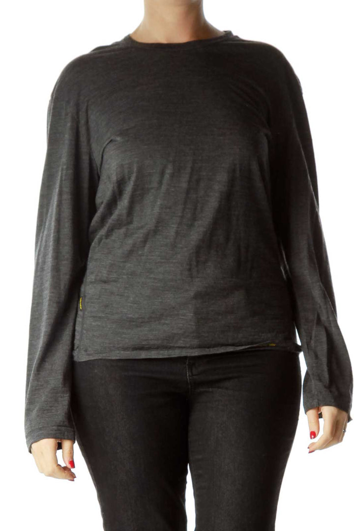 Gray Merino Wool Long-Sleeve T-Shirt