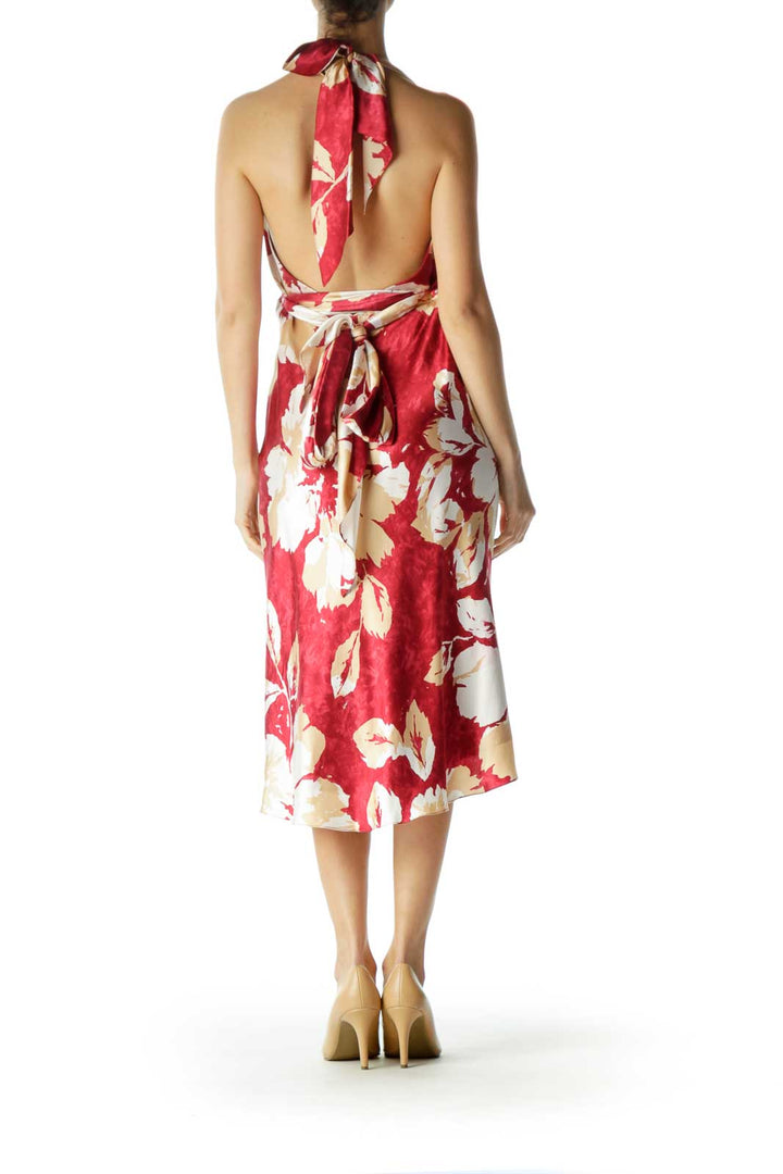 Multicolor Printed Floral Halter Day Dress