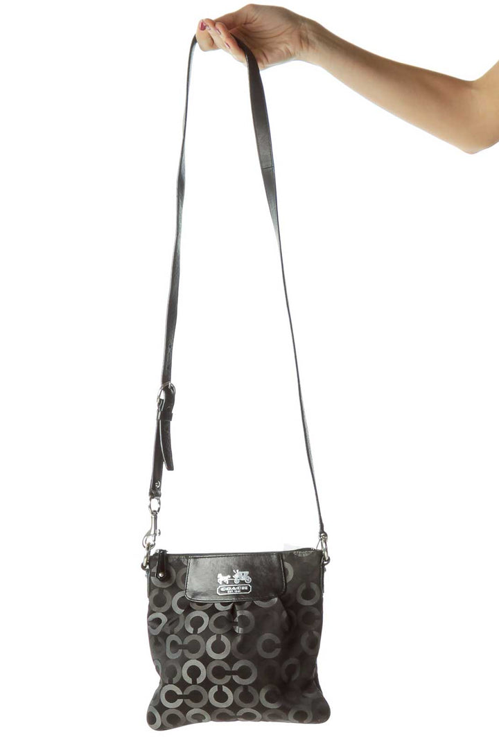 Black Circle Print Crossbody Bag