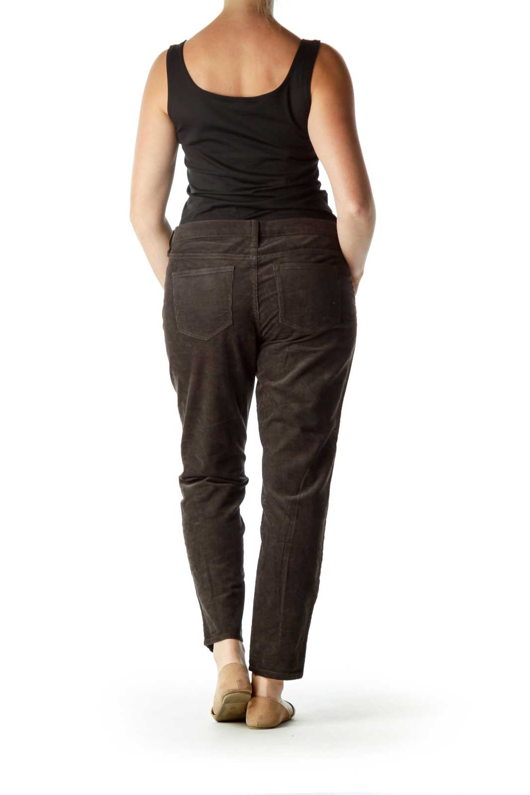 Gray Corduroy Skinny Pants