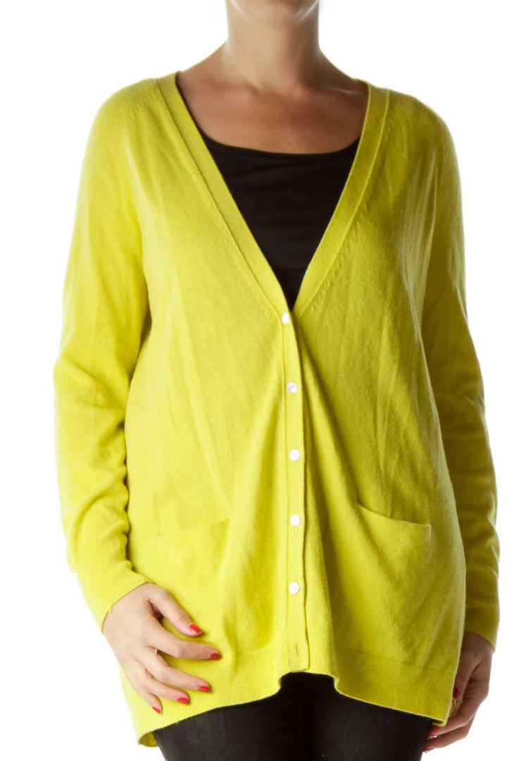 Mustard Yellow Button Down Long Cardigan