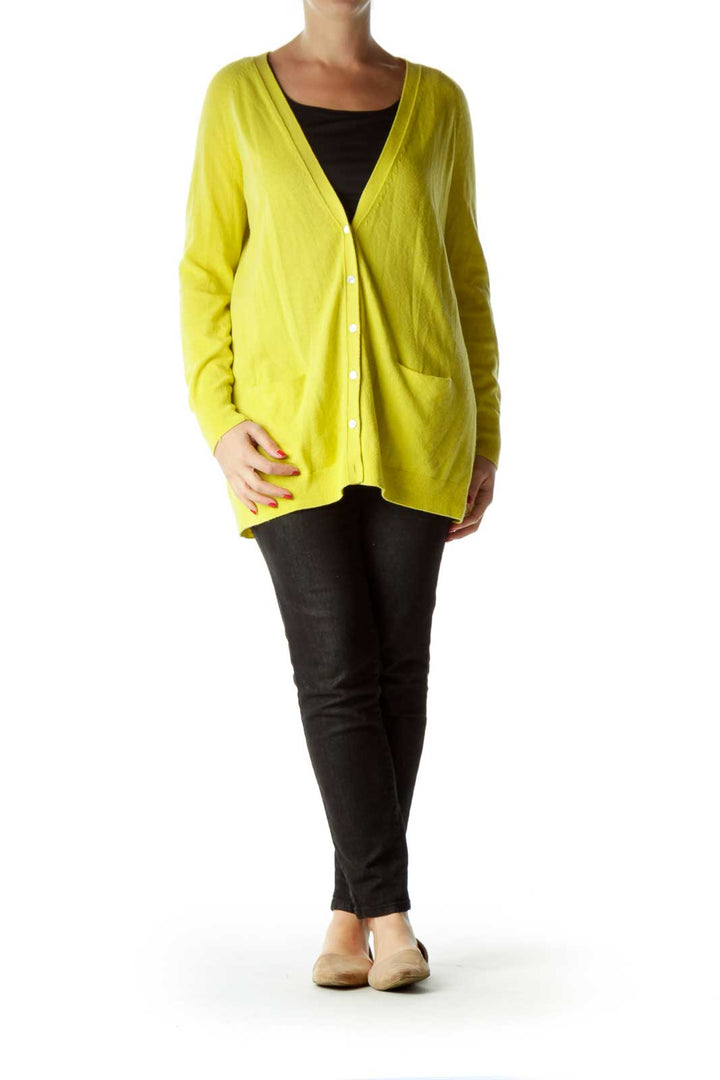 Mustard Yellow Button Down Long Cardigan