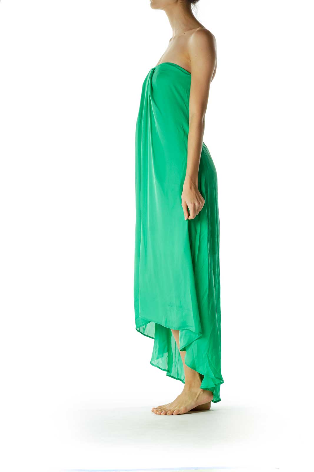 Green Strapless Maxi Dress