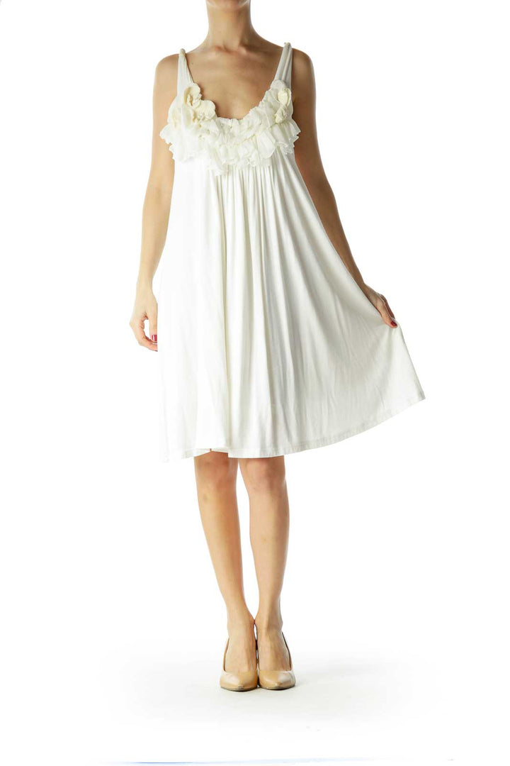 Cream Ruffled Tent Dress