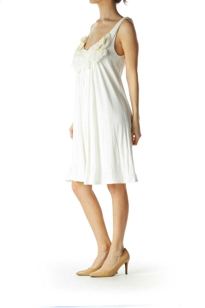 Cream Ruffled Tent Dress