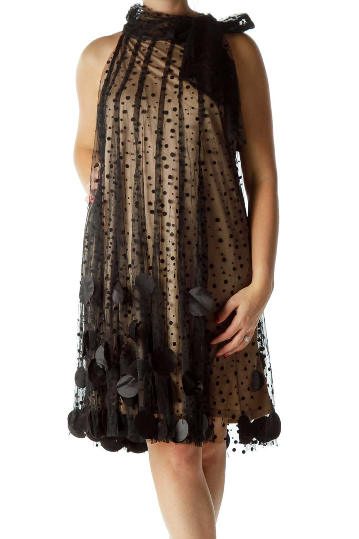 Black Sheer Lace Cocktail Dress