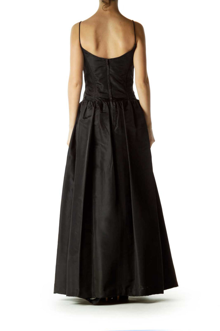 Black Spaghetti Strap Ball Gown