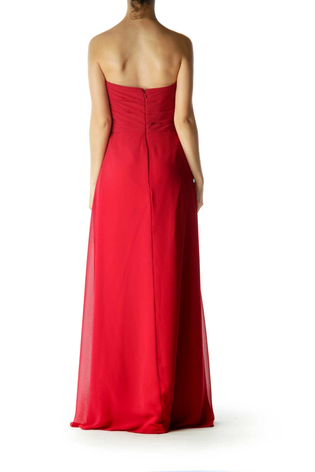 Red Sweetheart Neckline Evening Dress