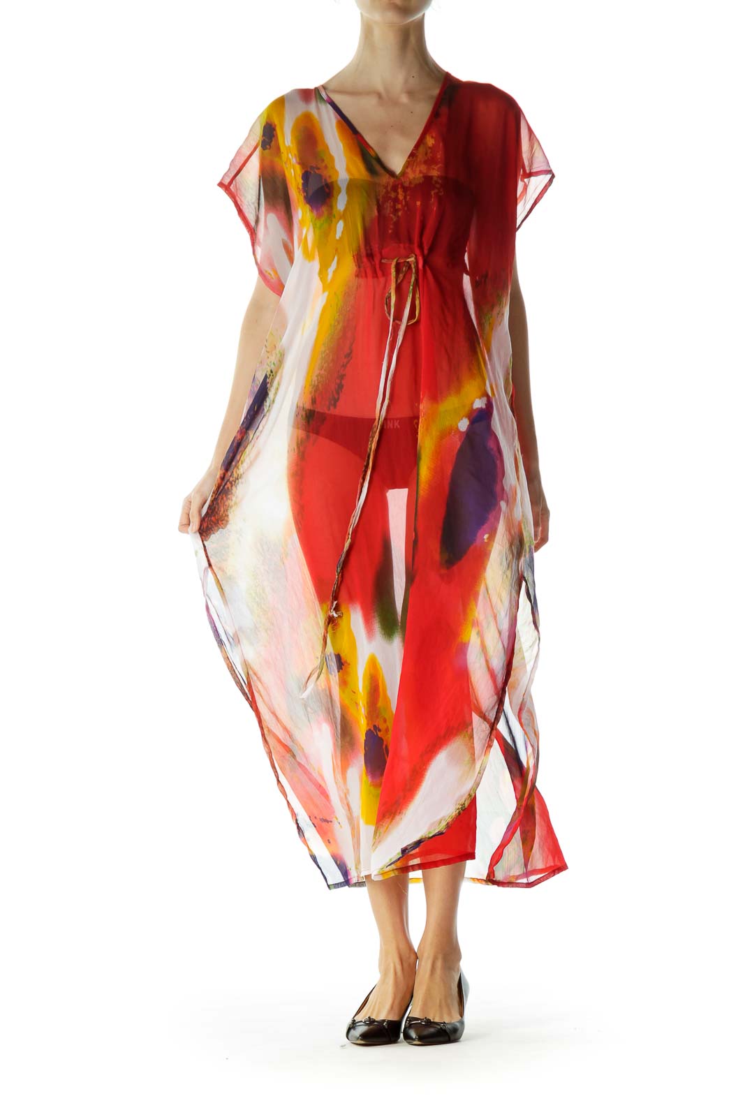 Multicolor Tie Dye Sheer Cover Up