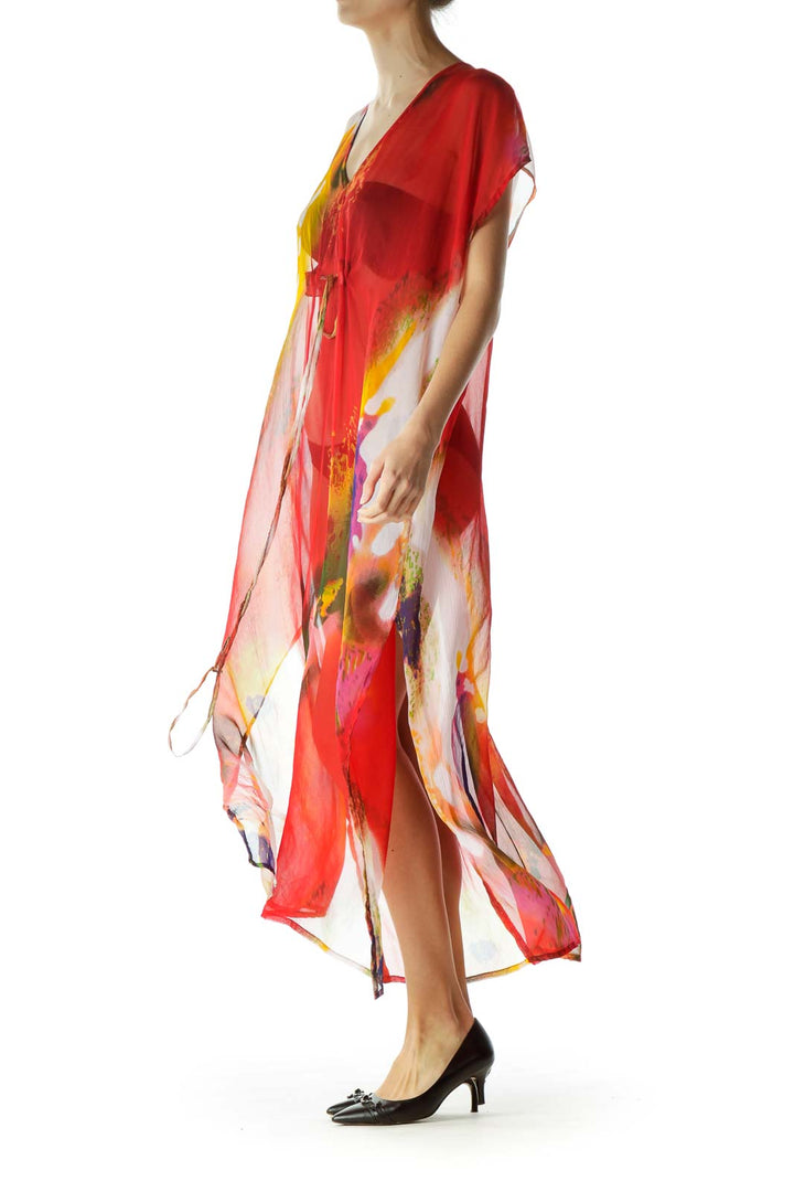 Multicolor Tie Dye Sheer Cover Up