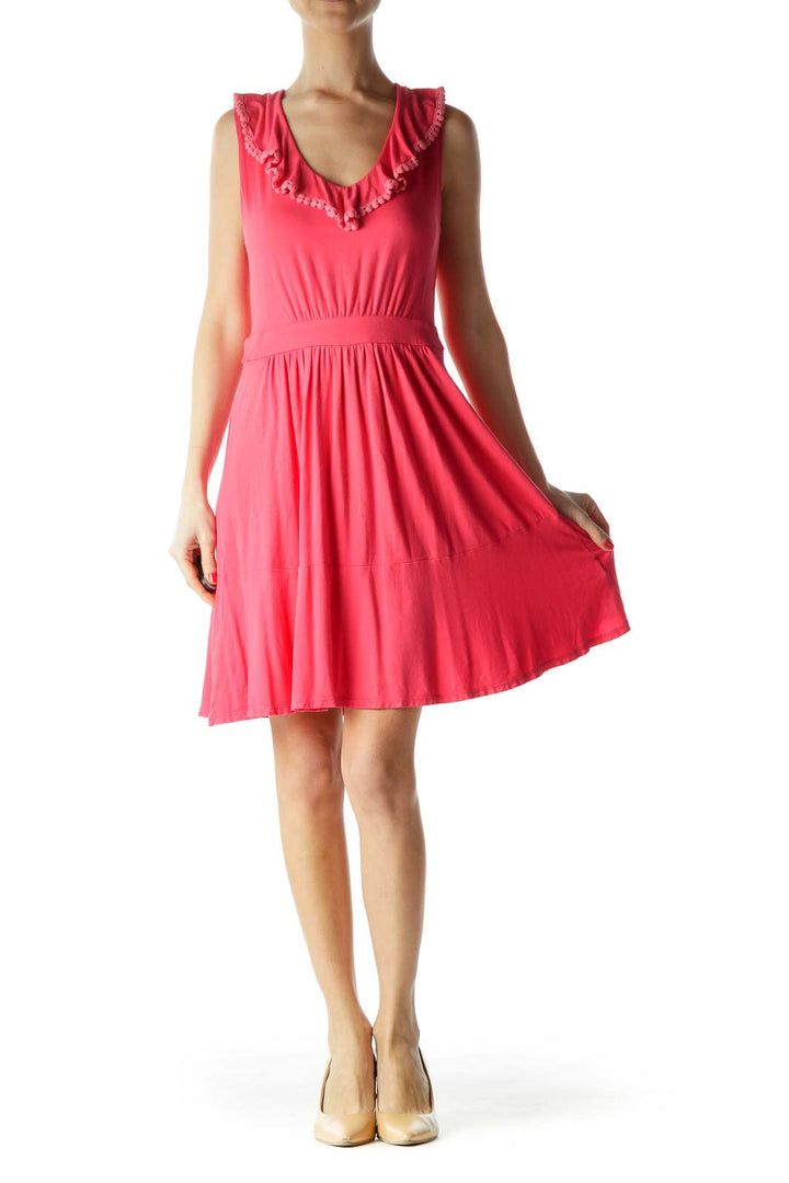 Pink Sleeveless Jersey Dress