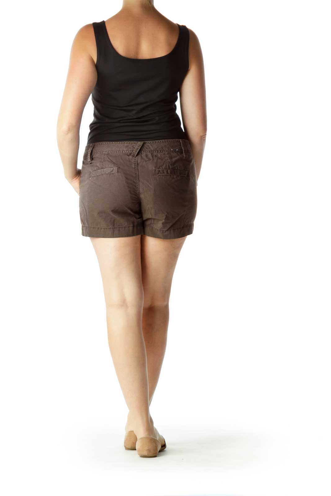 Brown Pocketed Shorts