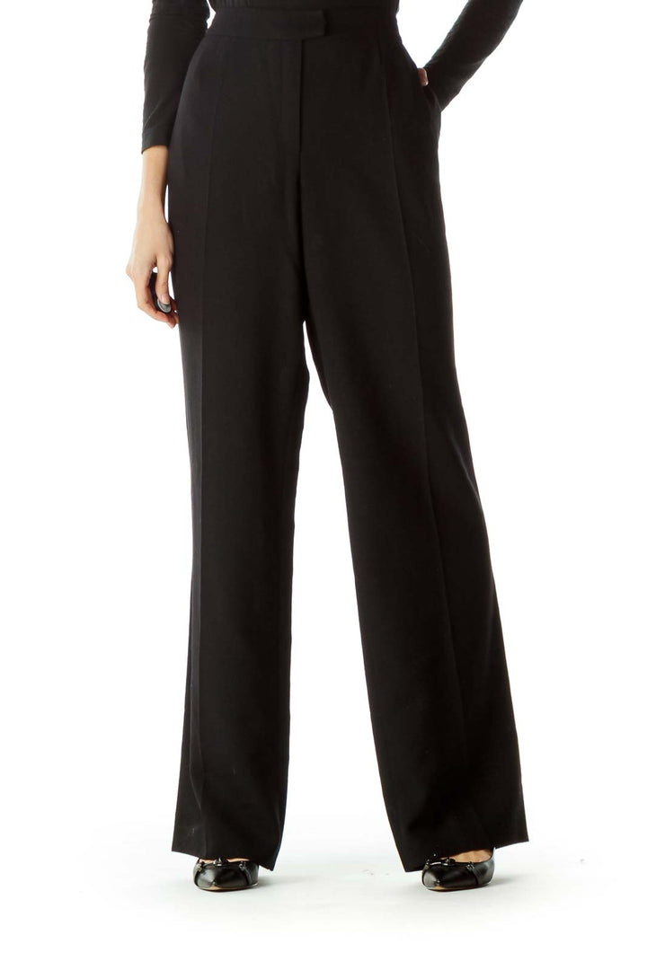 Black 100% Virgin Wool Dress Pants