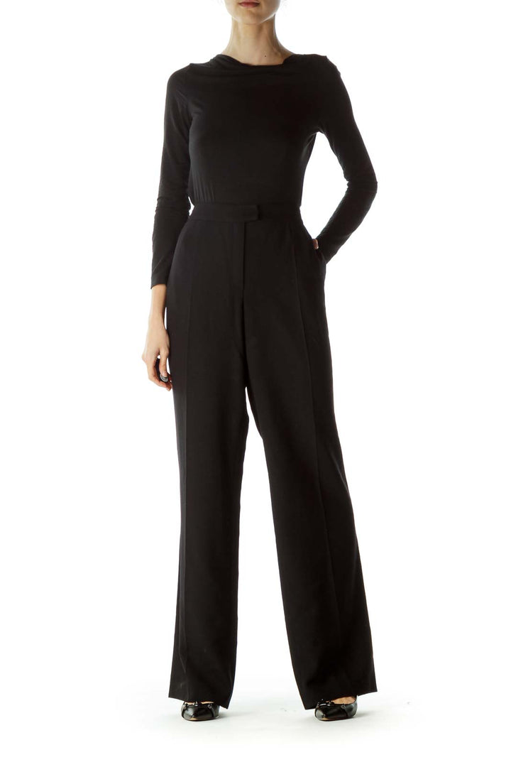 Black 100% Virgin Wool Dress Pants