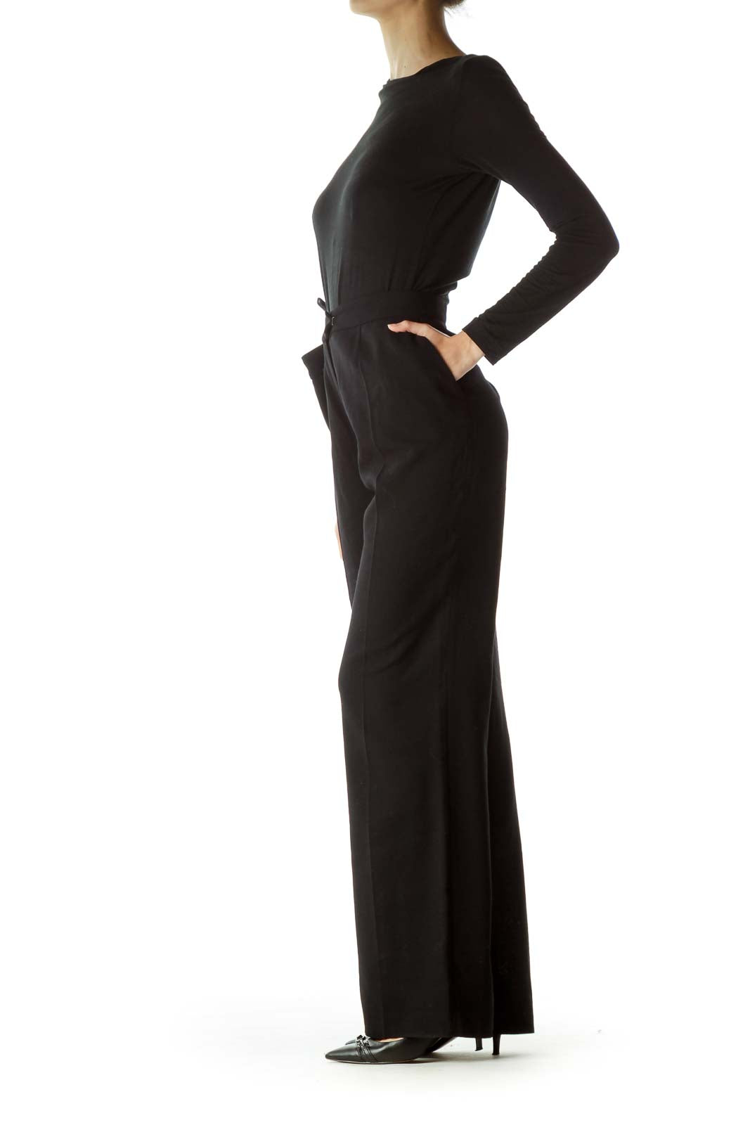 Black 100% Virgin Wool Dress Pants