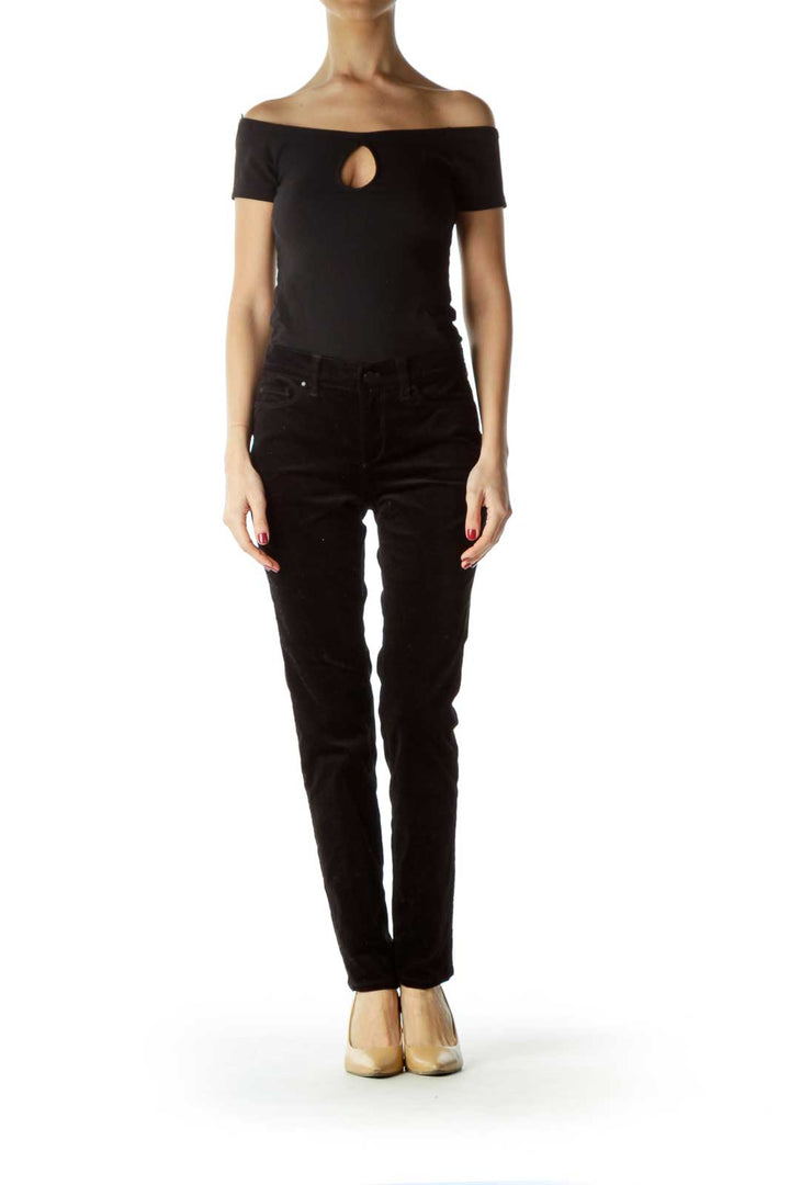 Black Velvet Skinny Jeans